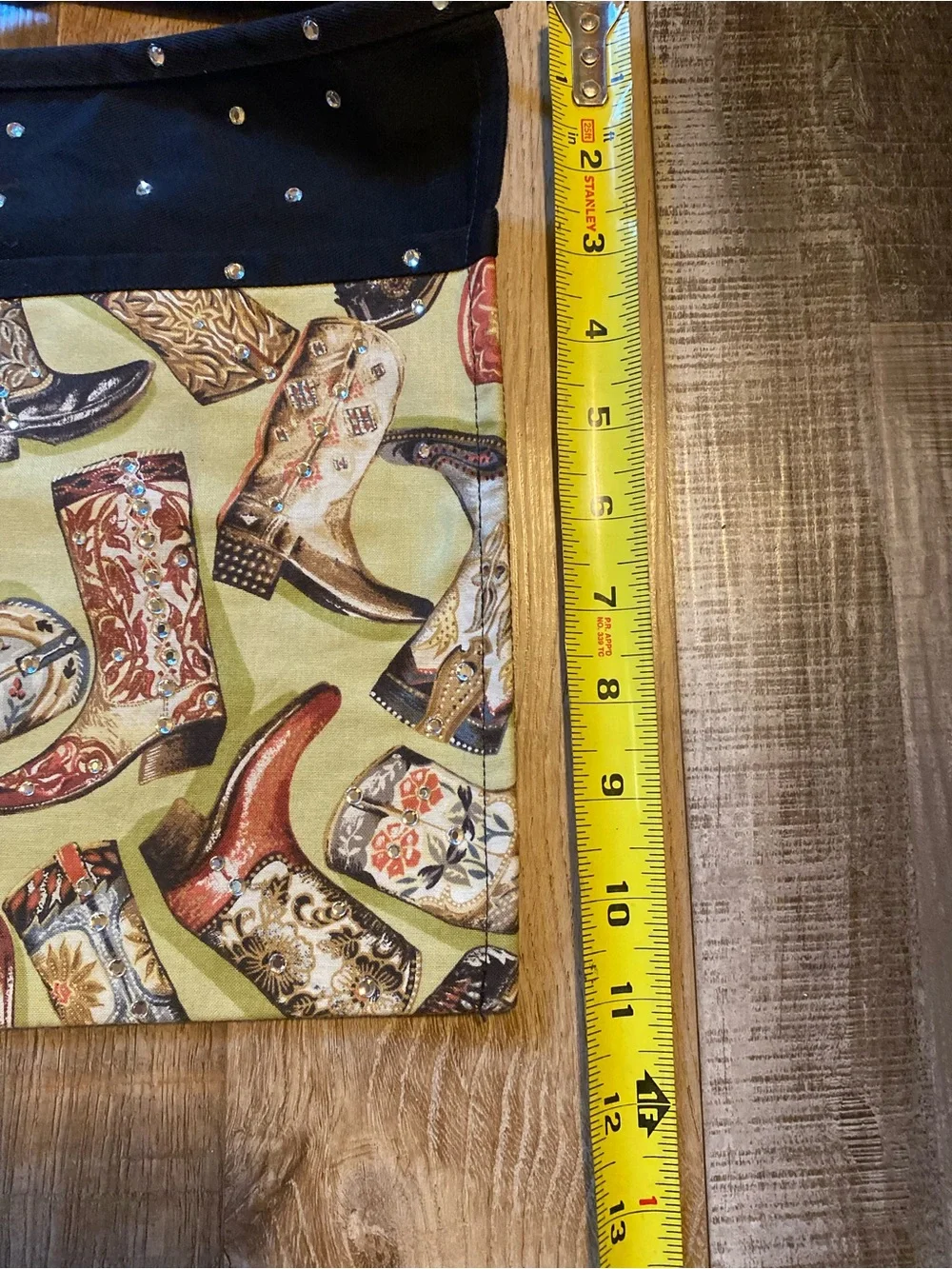Black and Multicolor Western Boot Print Waist Apron - Women Accessories